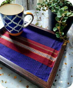 Ethnic Tray with Purple Color Khun Fabric Design