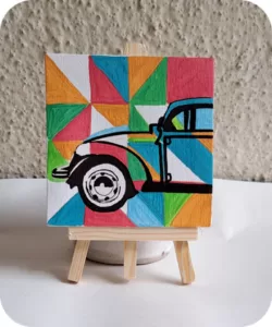 canvas with funky car