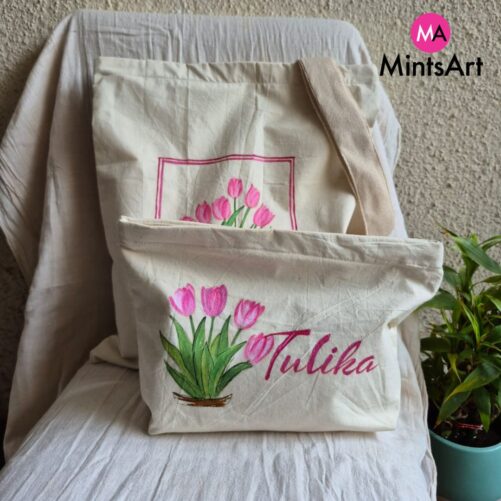 Tulip Tote Bag and Pouch Set