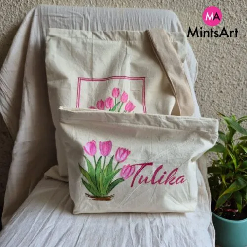 Tulip Tote Bag and Pouch Set