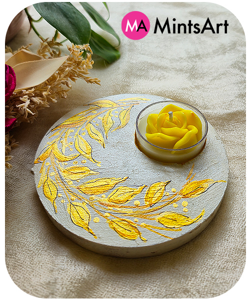 1 Gold leaf Tea light holder